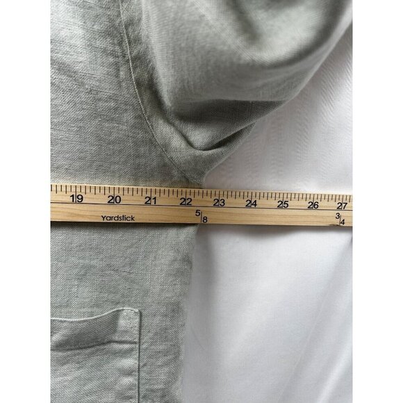 CP Shades Sausalito Pure Irish 100% Linen Ruffle Jacket Relaxed Fit Sage S/M - Picture 9 of 10